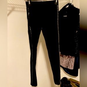 Express S black studded tights
